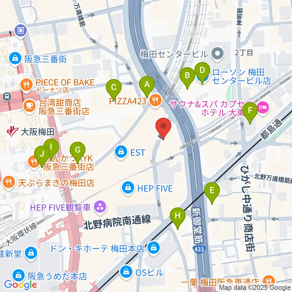 ドルチェ・ミュージック・アカデミーOSAKA周辺のコンビニエンスストア一覧地図