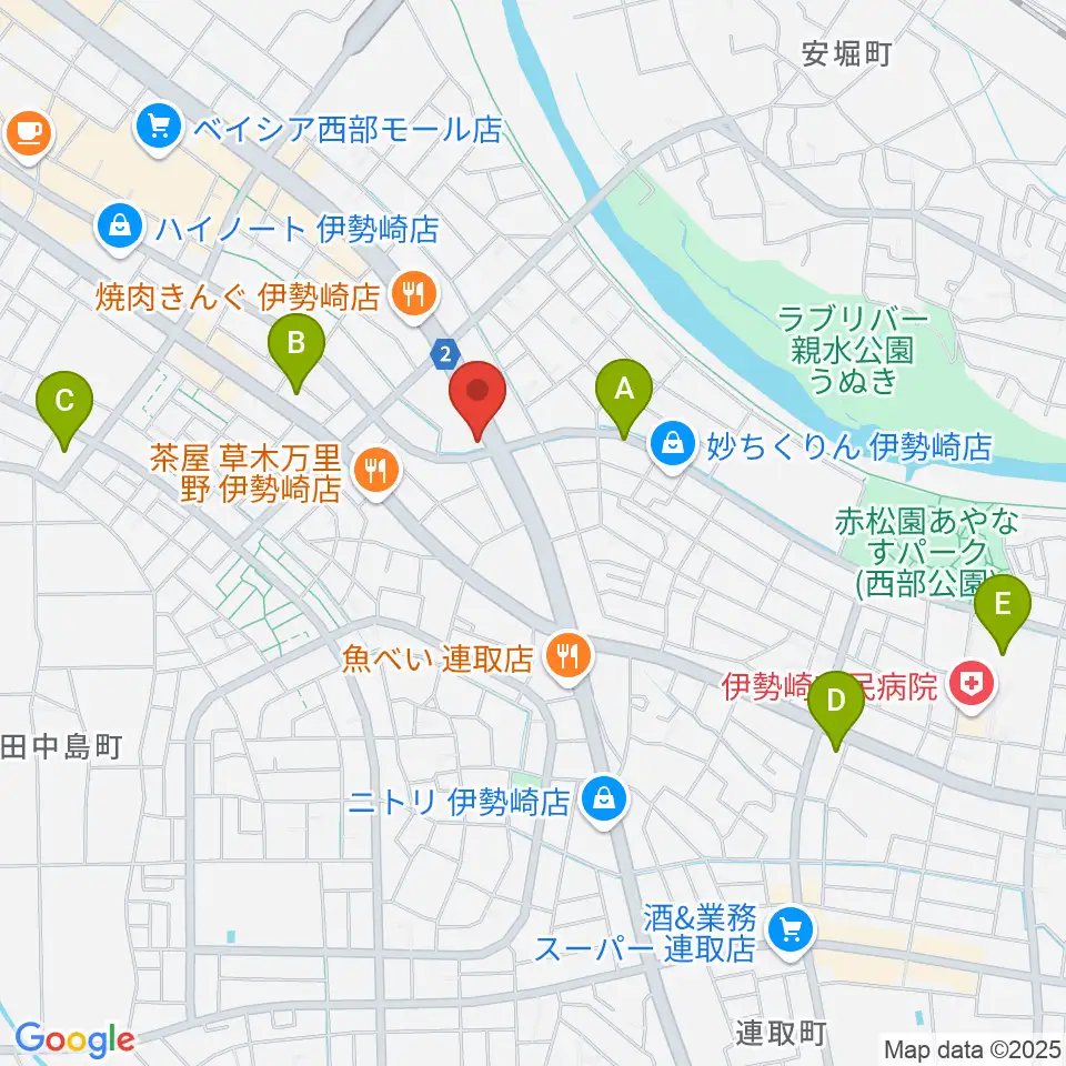 ピアノプラザ群馬 いせさき店周辺のコンビニエンスストア一覧地図