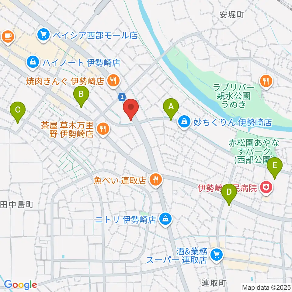 ピアノプラザ群馬 いせさき店周辺のコンビニエンスストア一覧地図