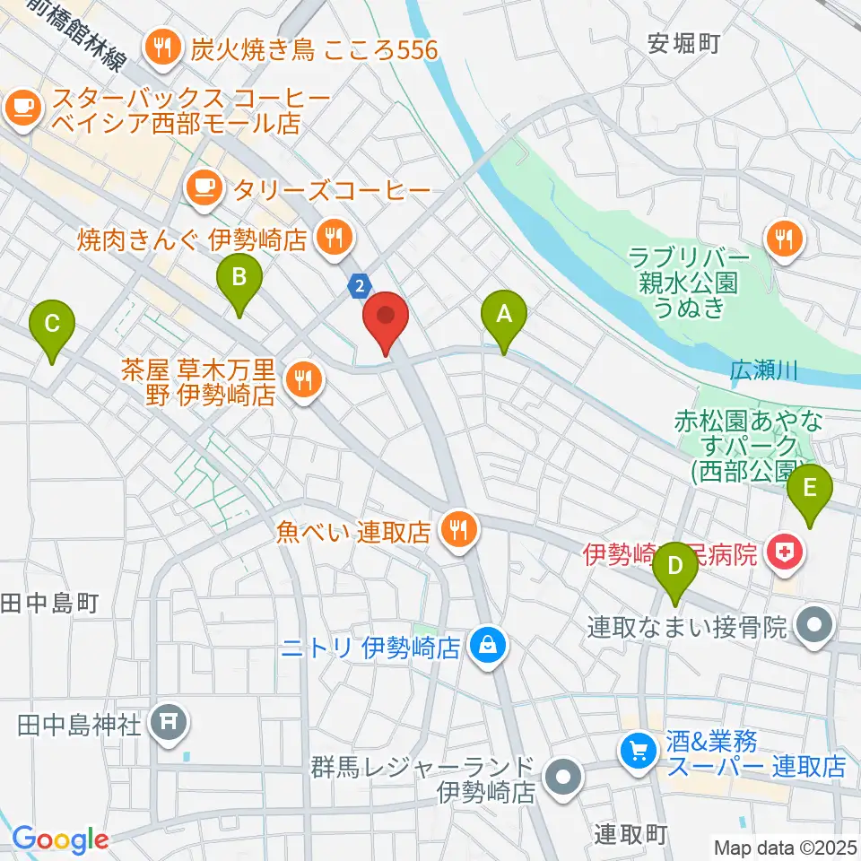 ピアノプラザ群馬 いせさき店周辺のコンビニエンスストア一覧地図