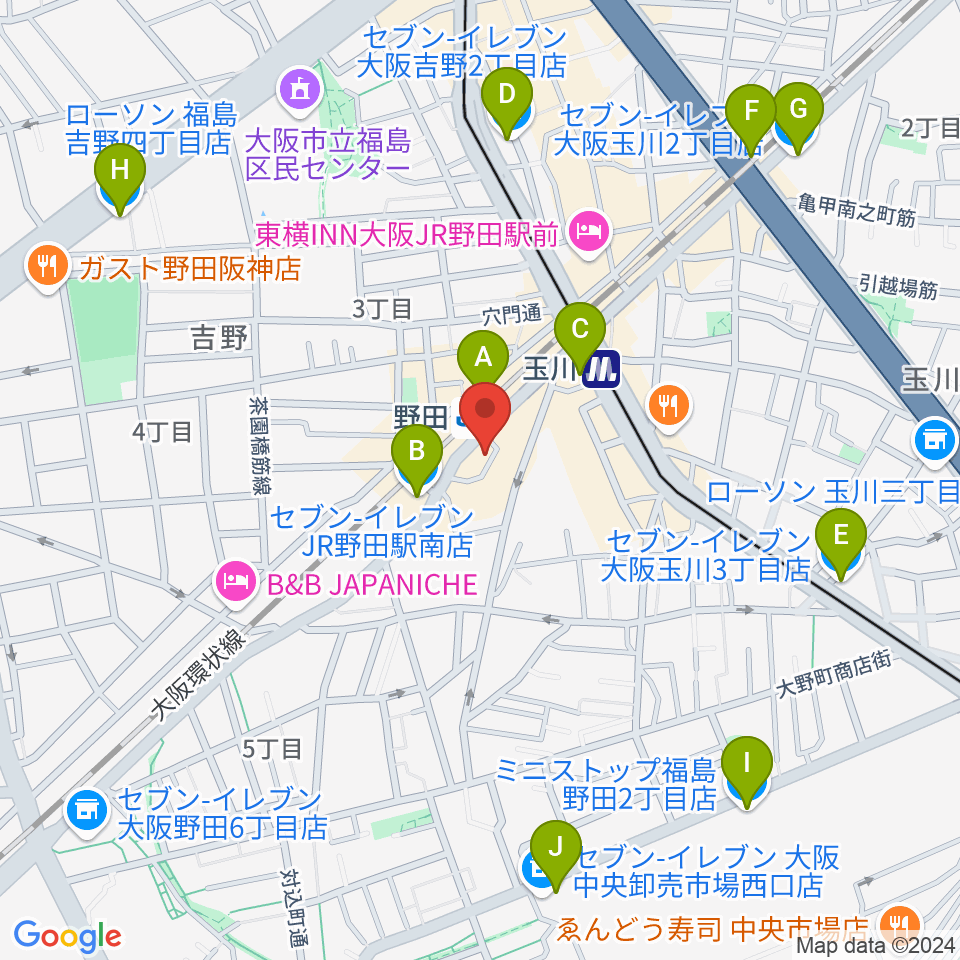 マツダ音楽教室周辺のコンビニエンスストア一覧地図