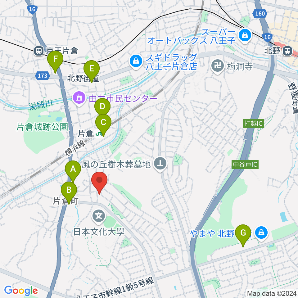 八王子 ムジークシューレ音楽教室周辺のコンビニエンスストア一覧地図