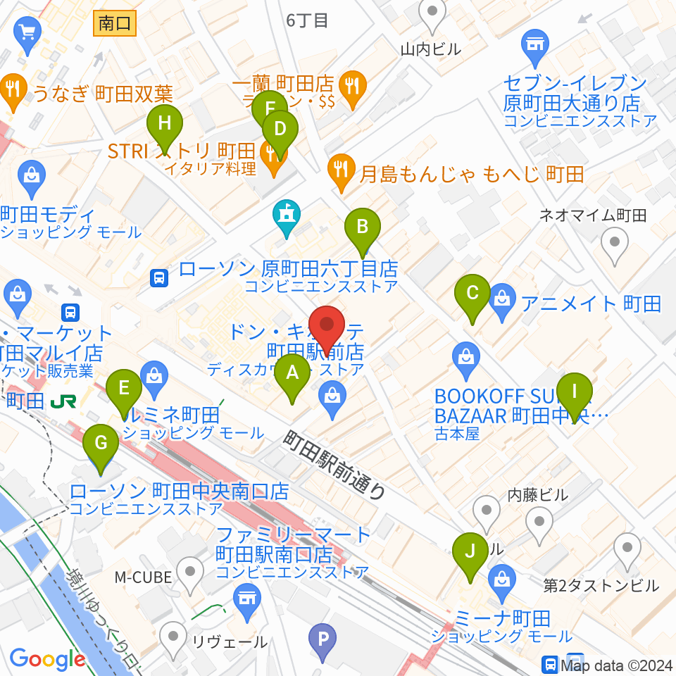 スガナミミュージックサロン町田周辺のコンビニエンスストア一覧地図