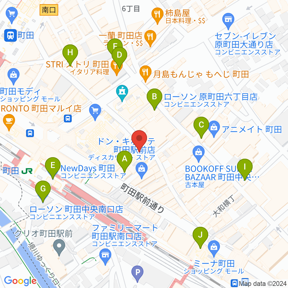 スガナミミュージックサロン町田周辺のコンビニエンスストア一覧地図