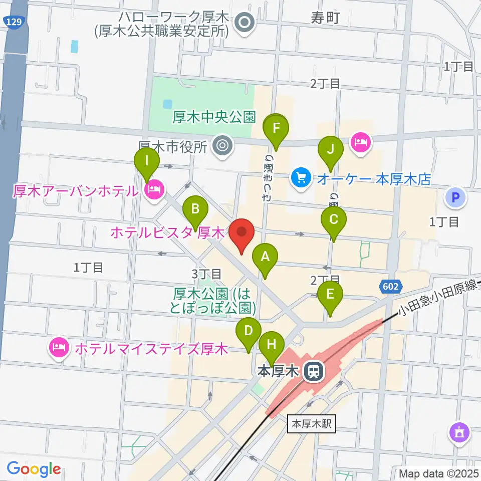 スガナミ楽器サウンドパーク厚木周辺のコンビニエンスストア一覧地図