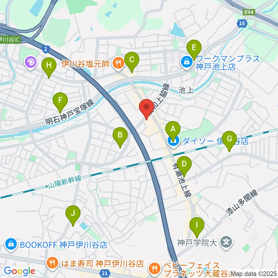 スガナミ楽器 伊川谷ミュージックセンター周辺のコンビニエンスストア一覧地図