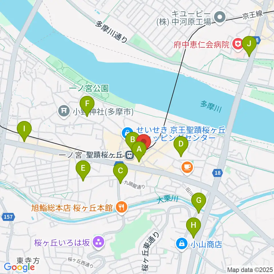 スガナミ楽器 桜ヶ丘センター周辺のコンビニエンスストア一覧地図