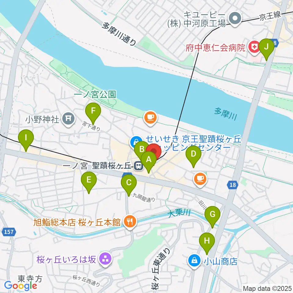 スガナミ楽器 桜ヶ丘センター周辺のコンビニエンスストア一覧地図