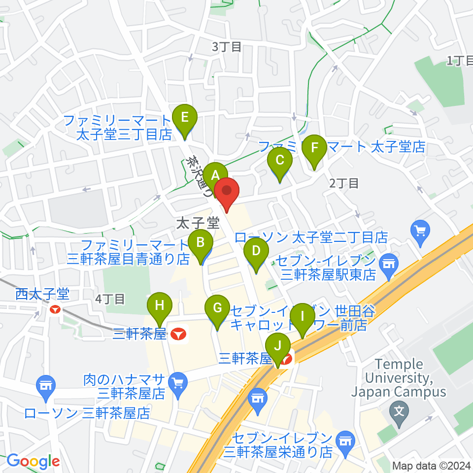 スガナミ三軒茶屋センター周辺のコンビニエンスストア一覧地図