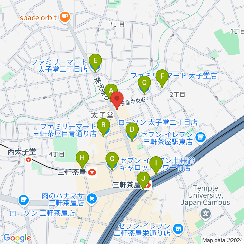 スガナミ三軒茶屋センター周辺のコンビニエンスストア一覧地図