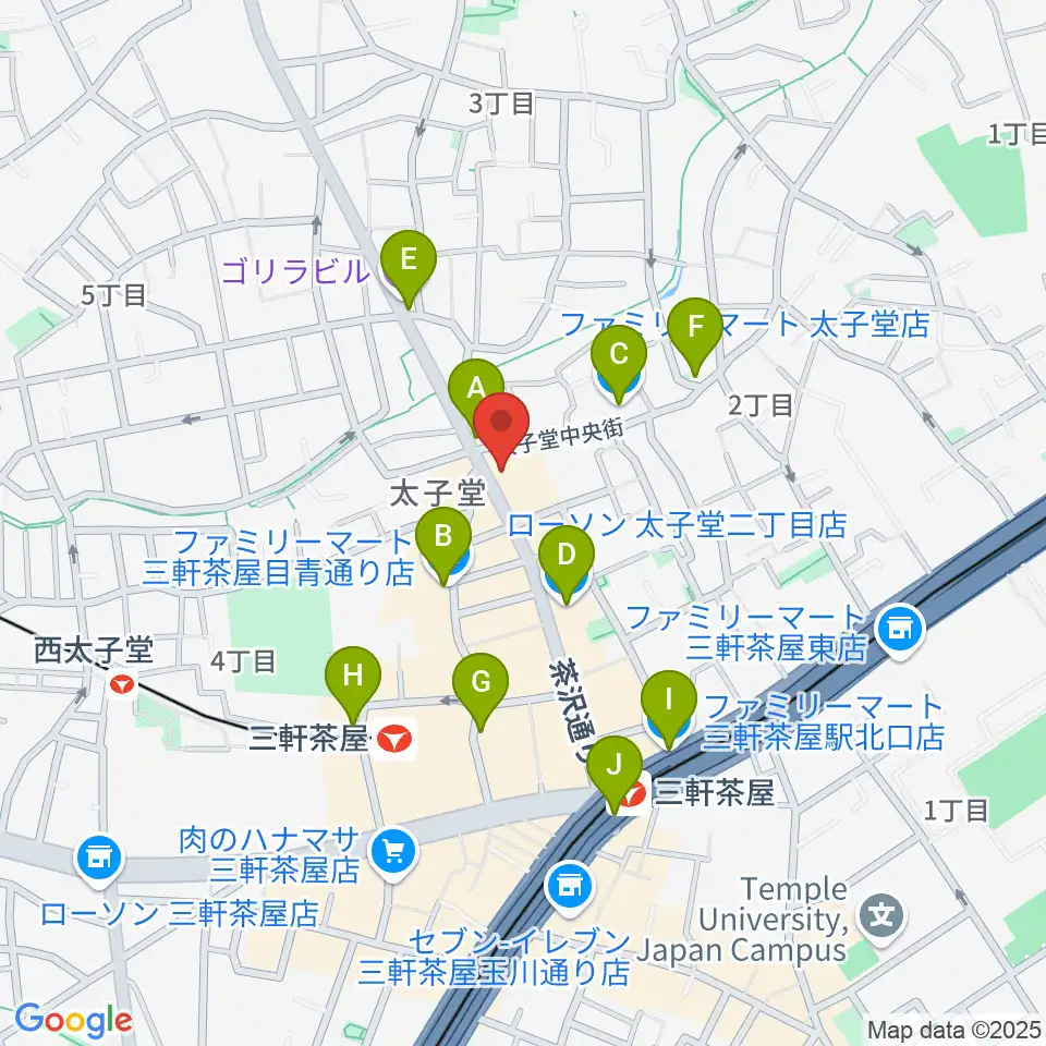スガナミ三軒茶屋センター周辺のコンビニエンスストア一覧地図