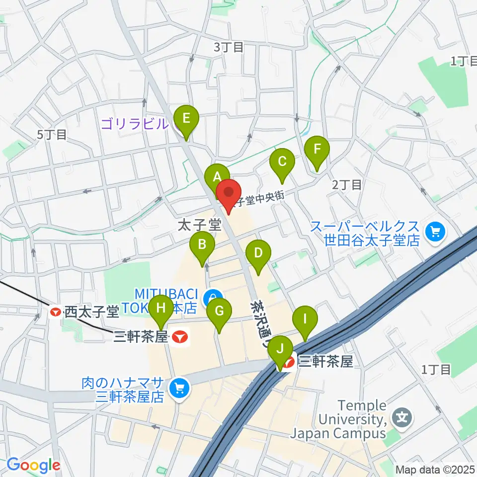 スガナミ三軒茶屋センター周辺のコンビニエンスストア一覧地図