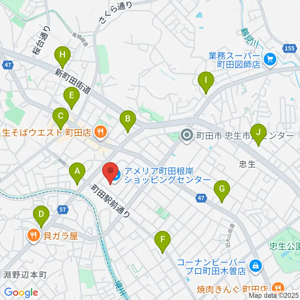 スガナミ楽器 町田根岸センター周辺のコンビニエンスストア一覧地図