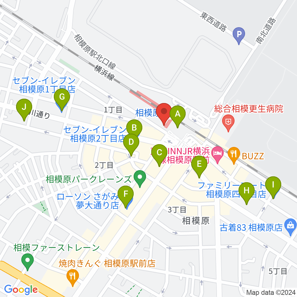 スガナミ楽器 相模原センター周辺のコンビニエンスストア一覧地図