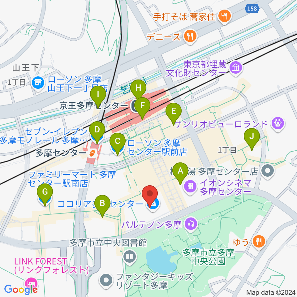 スガナミミュージックサロン多摩周辺のコンビニエンスストア一覧地図