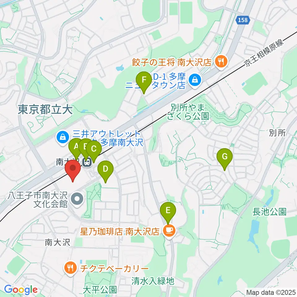 スガナミ楽器 南大沢駅前センター周辺のコンビニエンスストア一覧地図