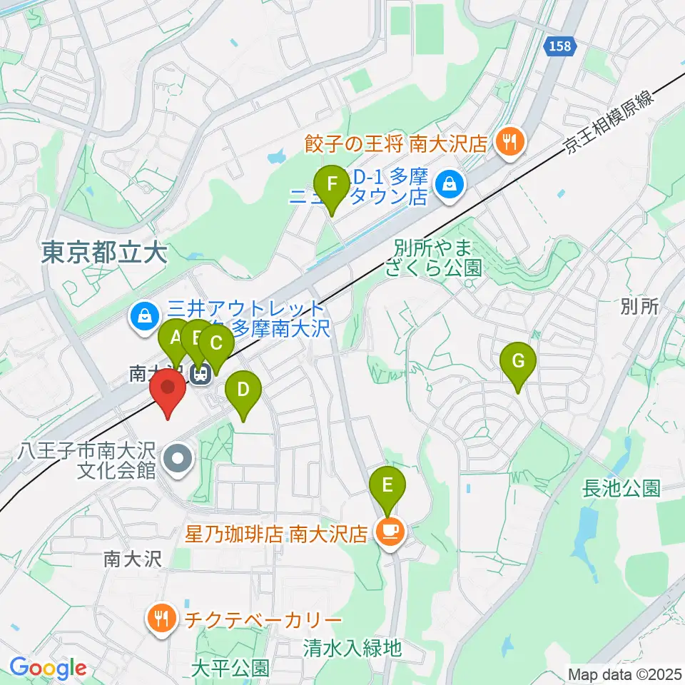 スガナミ楽器 南大沢駅前センター周辺のコンビニエンスストア一覧地図