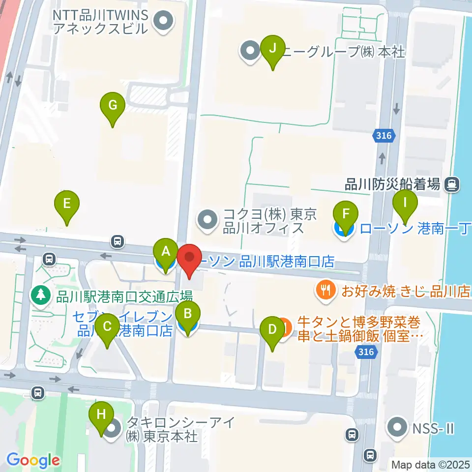 スガナミミュージックサロン品川周辺のコンビニエンスストア一覧地図