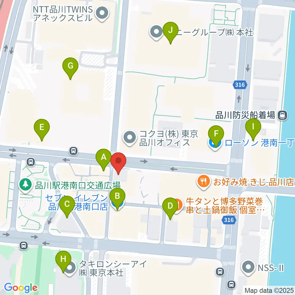 スガナミミュージックサロン品川周辺のコンビニエンスストア一覧地図