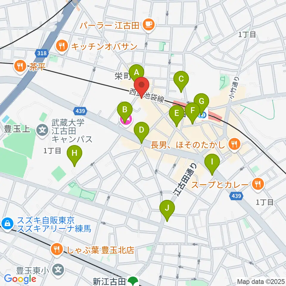 エークラスミュージック 江古田センター周辺のコンビニエンスストア一覧地図