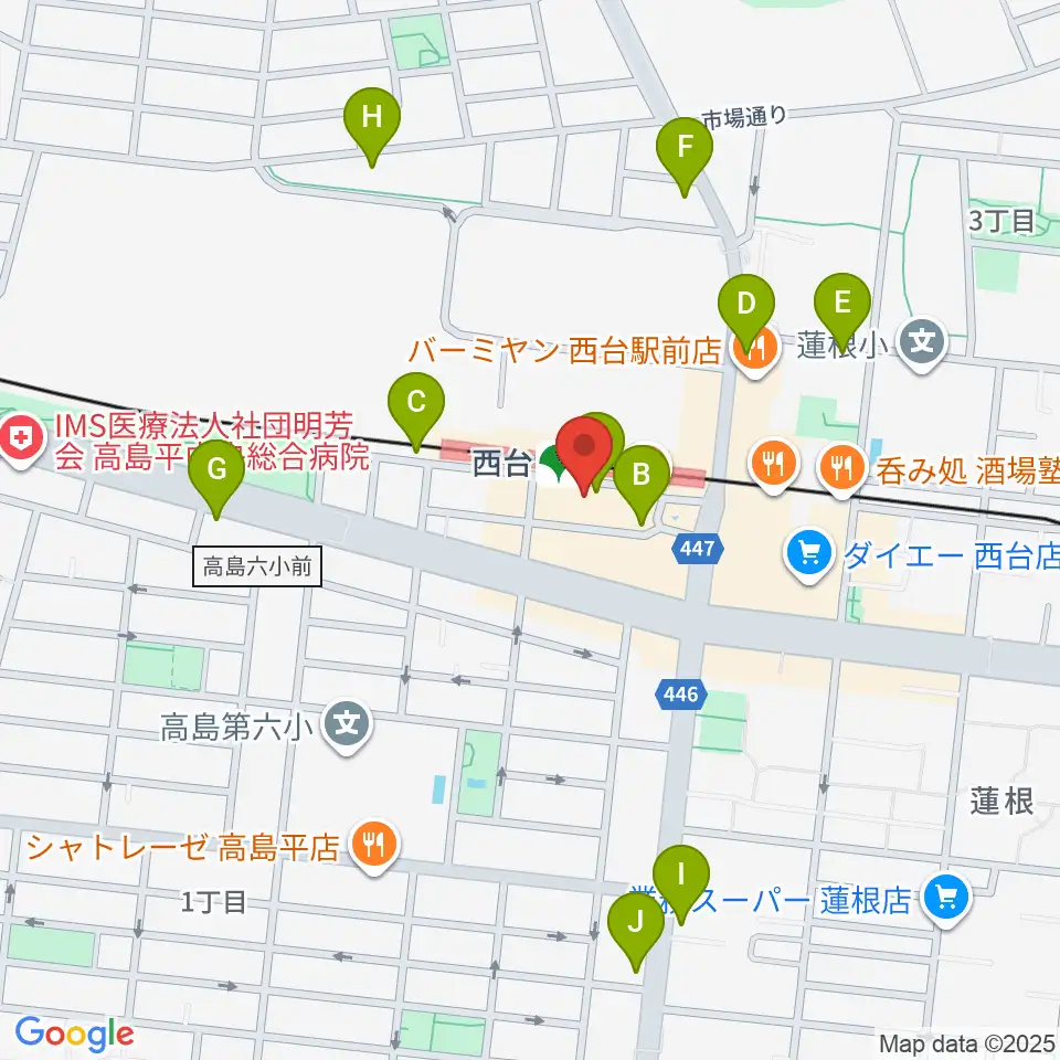 エークラスミュージック 西台センター周辺のコンビニエンスストア一覧地図