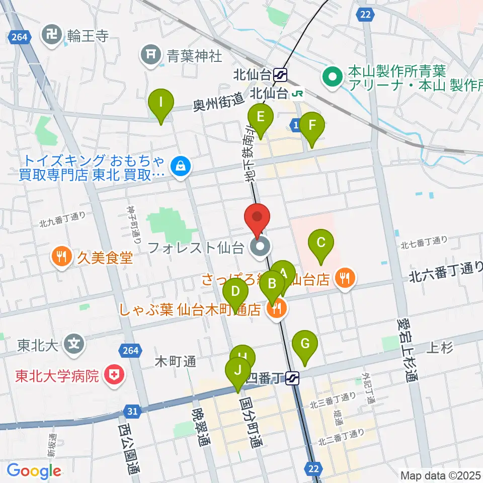 ラフォーレギター教室周辺のコンビニエンスストア一覧地図