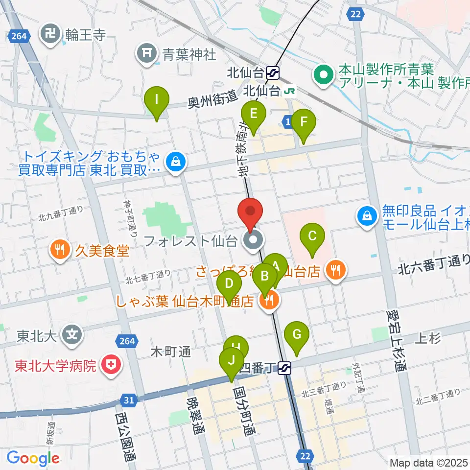 ラフォーレギター教室周辺のコンビニエンスストア一覧地図