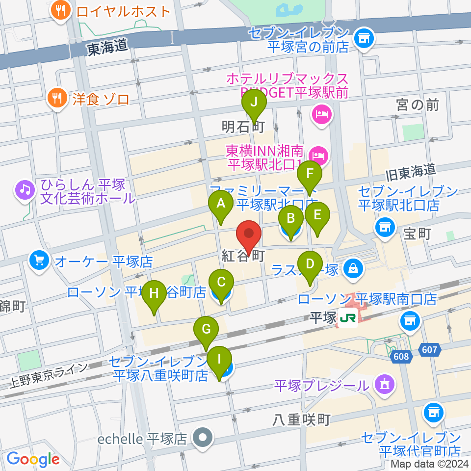 音楽スペースパル周辺のコンビニエンスストア一覧地図