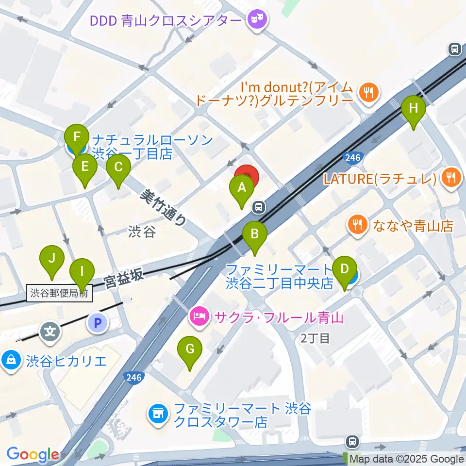 音楽教室ルフォスタ周辺のコンビニエンスストア一覧地図