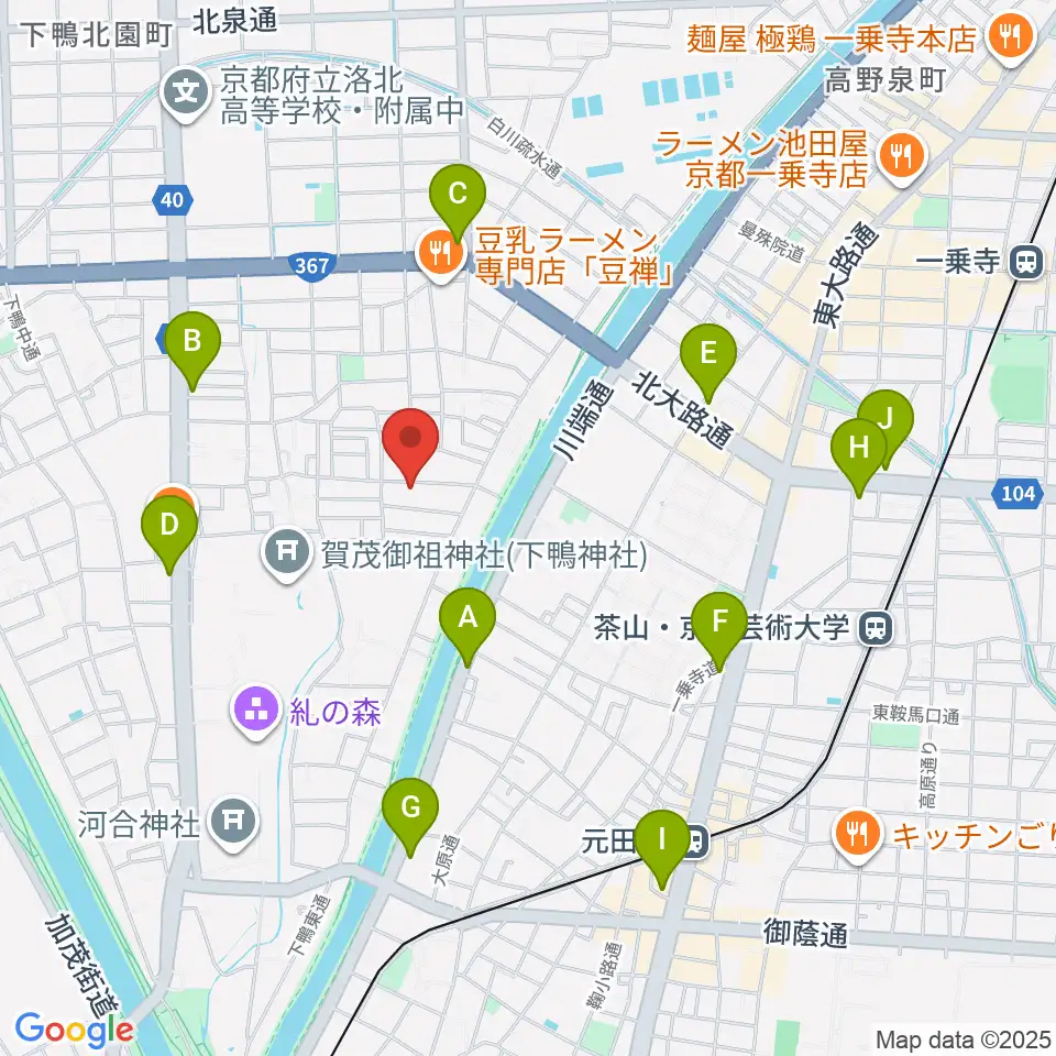 下鴨総合音楽教室周辺のコンビニエンスストア一覧地図