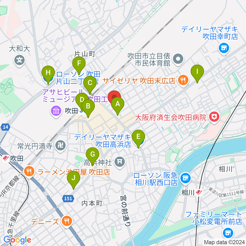 歌枕直美音楽教室周辺のコンビニエンスストア一覧地図