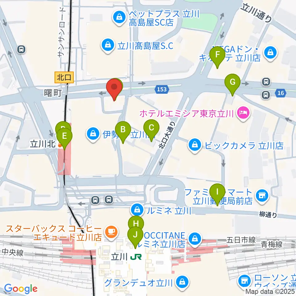 宮地楽器 MUSICJOY立川北周辺のコンビニエンスストア一覧地図