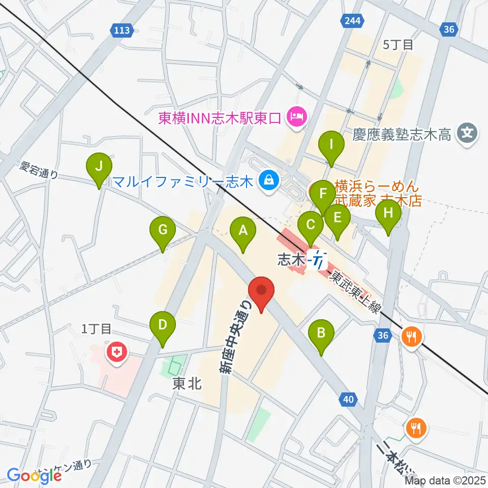 森音楽教室周辺のコンビニエンスストア一覧地図