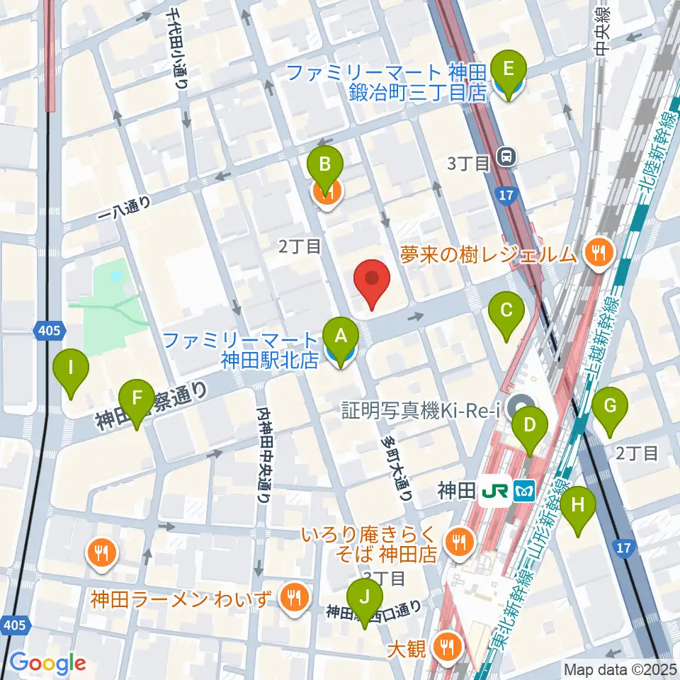 神田音楽学校周辺のコンビニエンスストア一覧地図