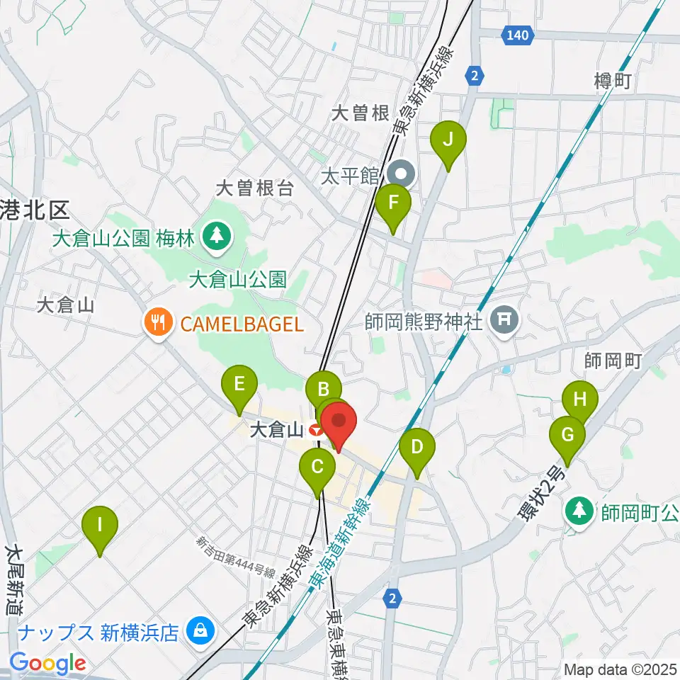 大倉山音楽美術センター周辺のコンビニエンスストア一覧地図