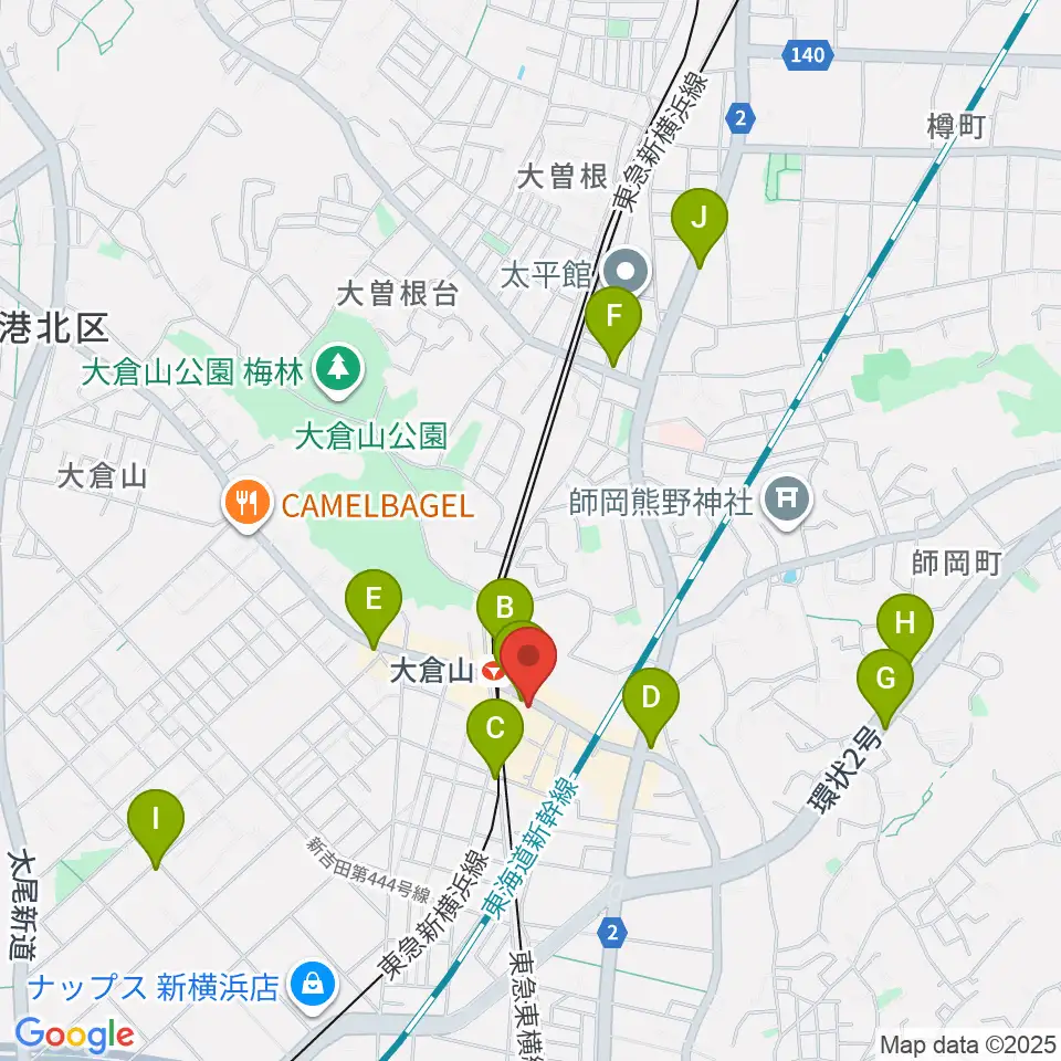 大倉山音楽美術センター周辺のコンビニエンスストア一覧地図