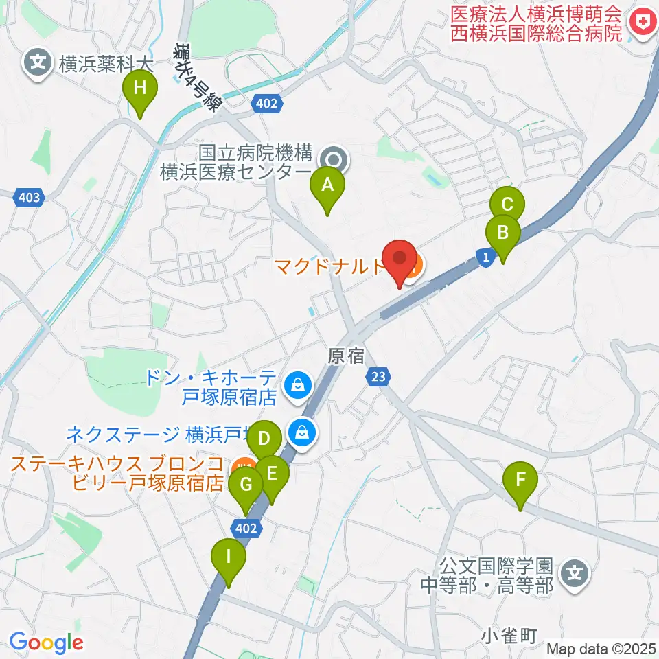 原宿音楽教室＆カルチャースクール周辺のコンビニエンスストア一覧地図
