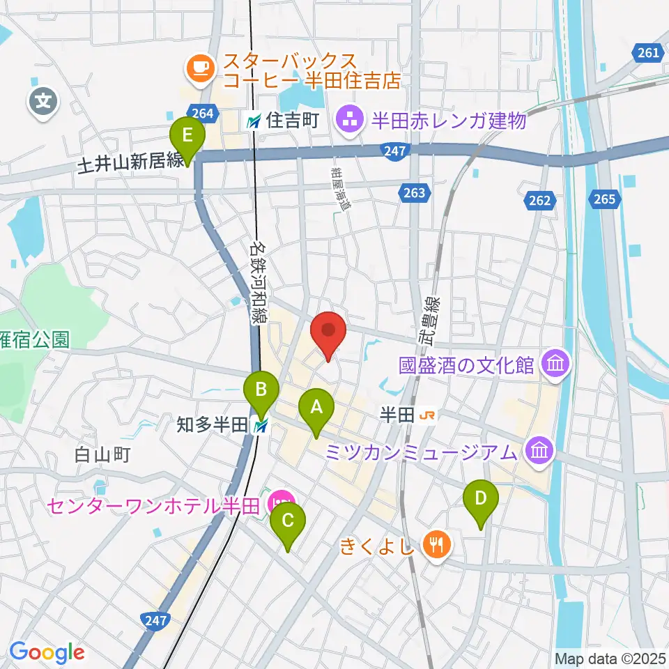 マツイシ楽器 半田ミュージックセンター周辺のコンビニエンスストア一覧地図