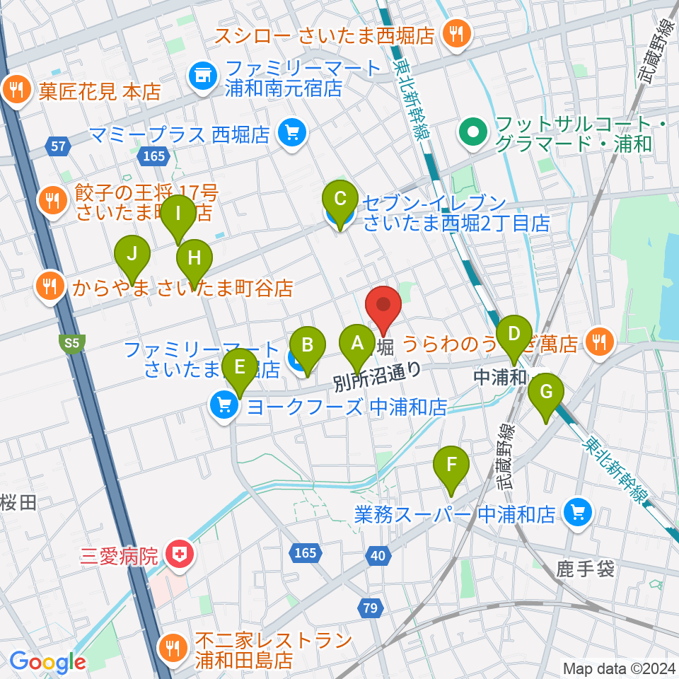 ABEバイオリン教室周辺のコンビニエンスストア一覧地図