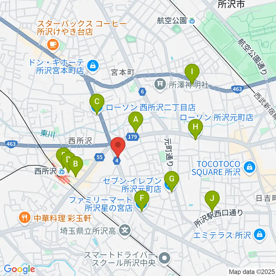 中冨楽器 金山町店周辺のコンビニエンスストア一覧地図