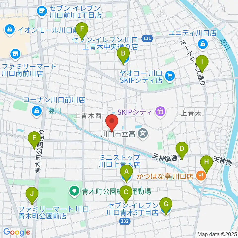 ベルウッド音楽学院周辺のコンビニエンスストア一覧地図