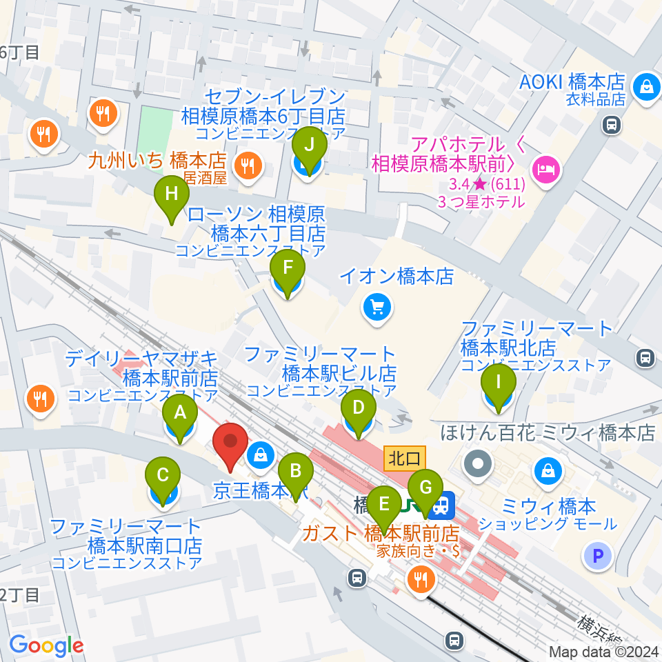 メリーミュージックアカデミー周辺のコンビニエンスストア一覧地図