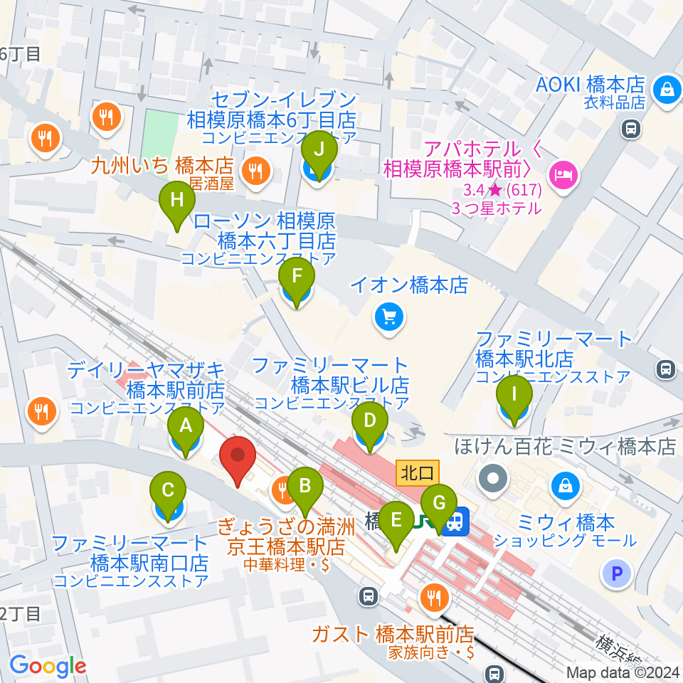 メリーミュージックアカデミー周辺のコンビニエンスストア一覧地図