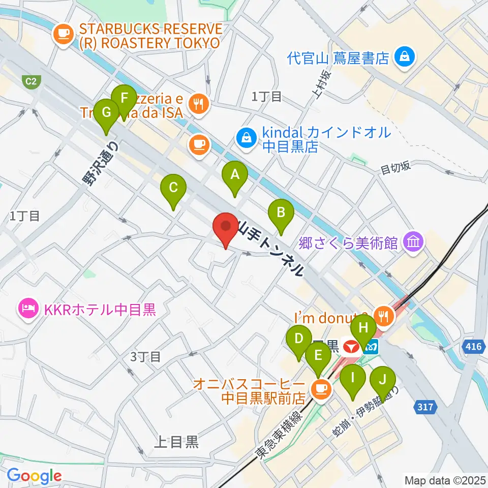TWO-FIVEギタースクール周辺のコンビニエンスストア一覧地図