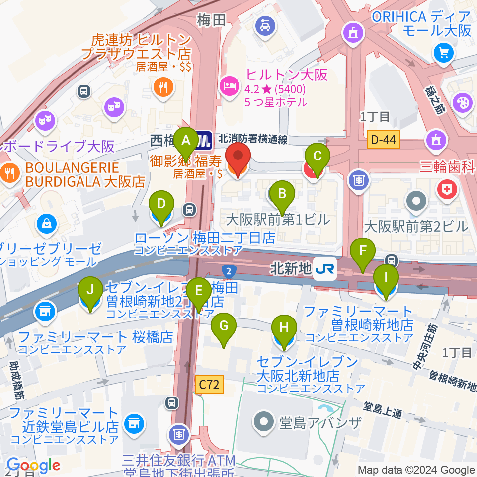 北尾音楽研究所周辺のコンビニエンスストア一覧地図