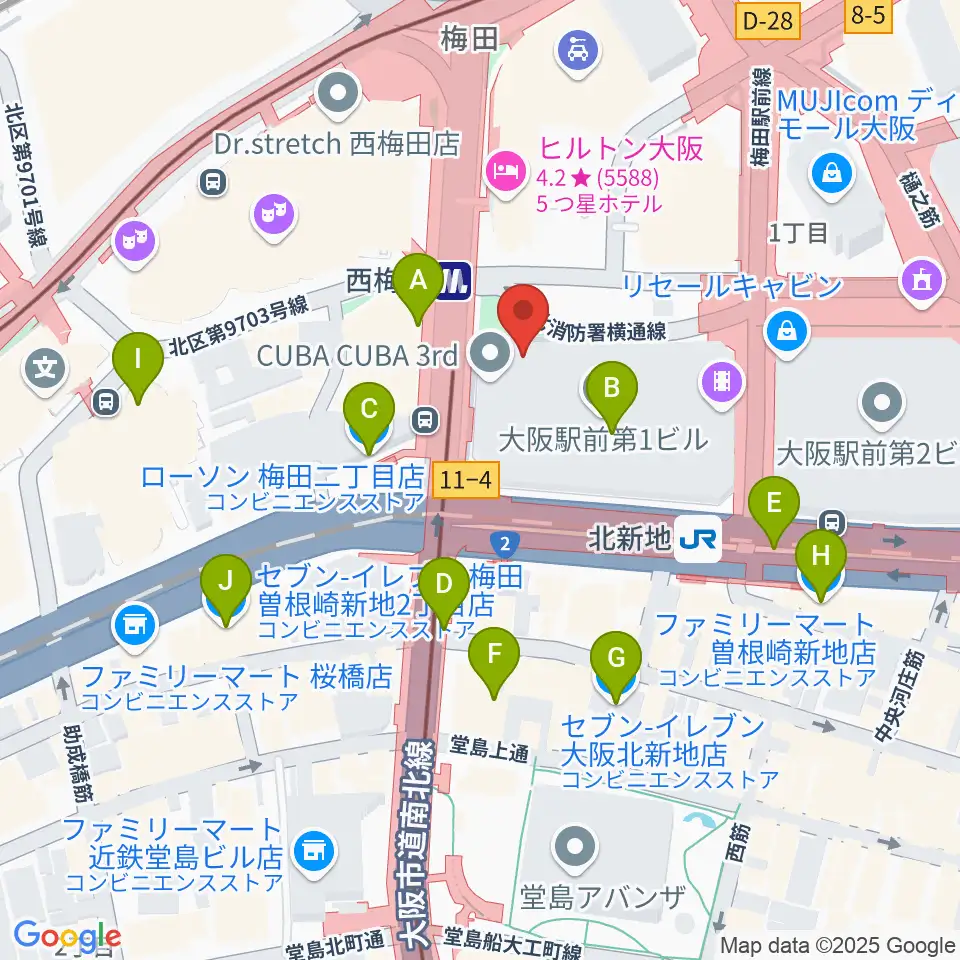 北尾音楽研究所周辺のコンビニエンスストア一覧地図