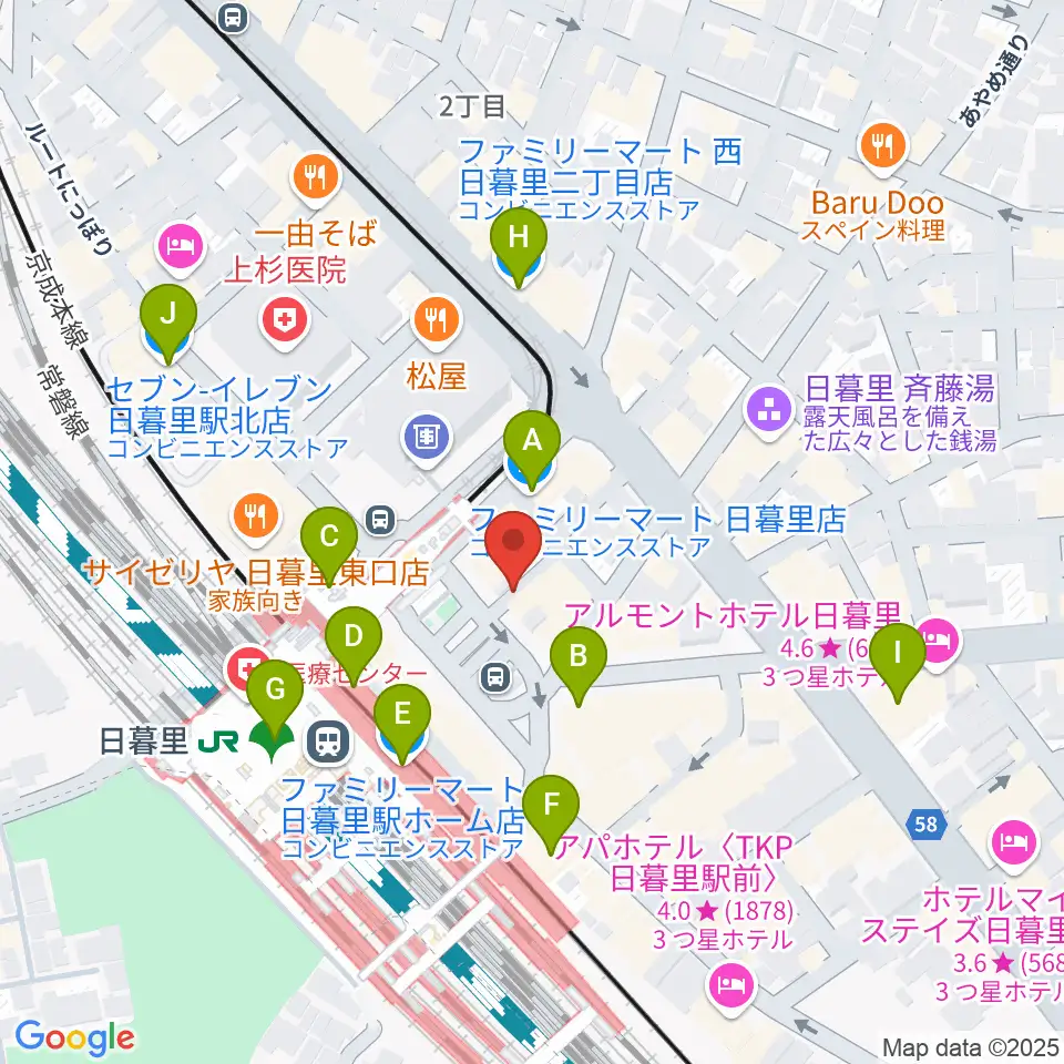 上野ヴォーカルアカデミー周辺のコンビニエンスストア一覧地図