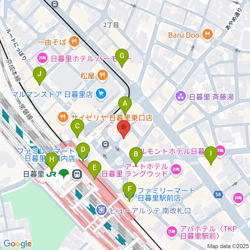 上野ヴォーカルアカデミー周辺のコンビニエンスストア一覧地図