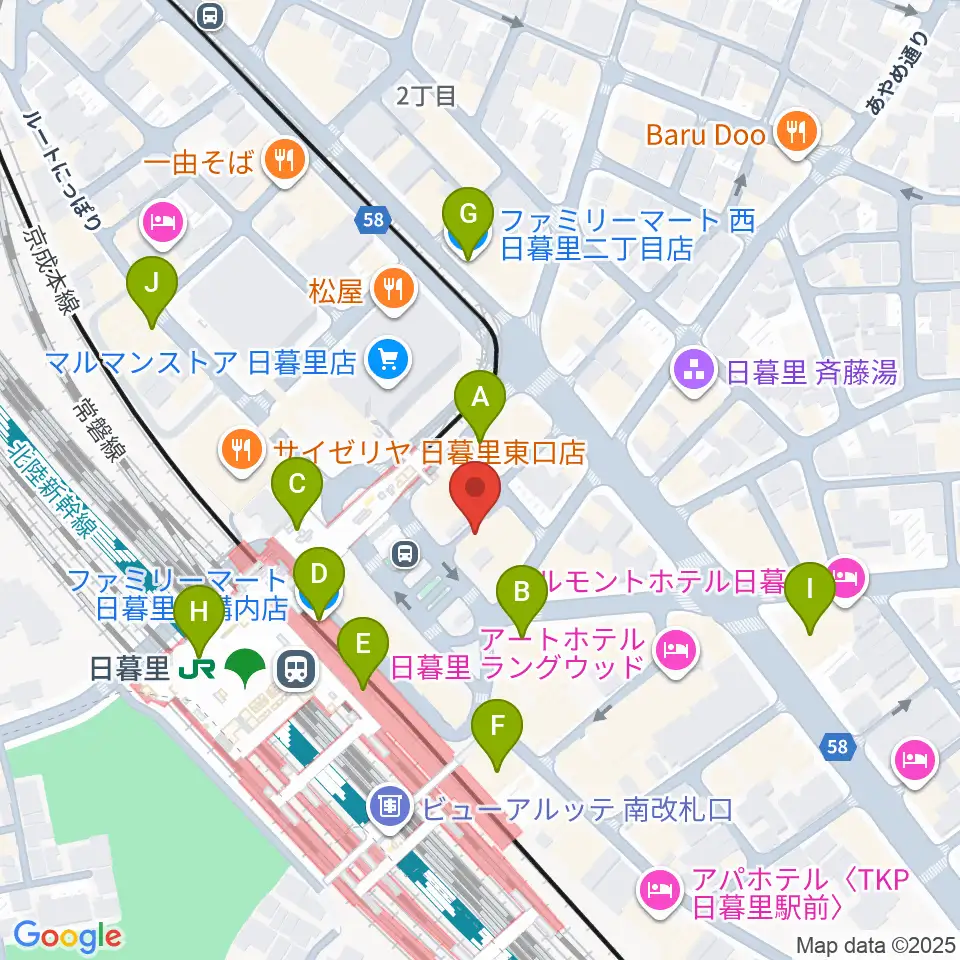 上野ヴォーカルアカデミー周辺のコンビニエンスストア一覧地図