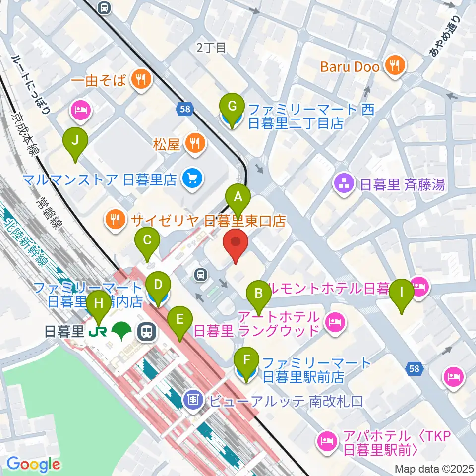 上野ヴォーカルアカデミー周辺のコンビニエンスストア一覧地図
